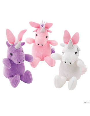Easter Pastel Stuffed Unicorns with Bunny Ears